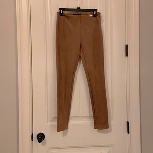 Chestnut faux suede skinny pant, XS
